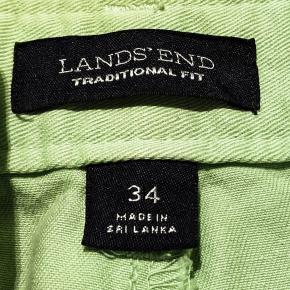 Lands End flat front comfort first chinos,  bay green, mens 34/30.5 - Picture 4 of 8